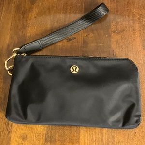 Lululemon Black Women's Black Double Zipper Pouch Wallet Clutch